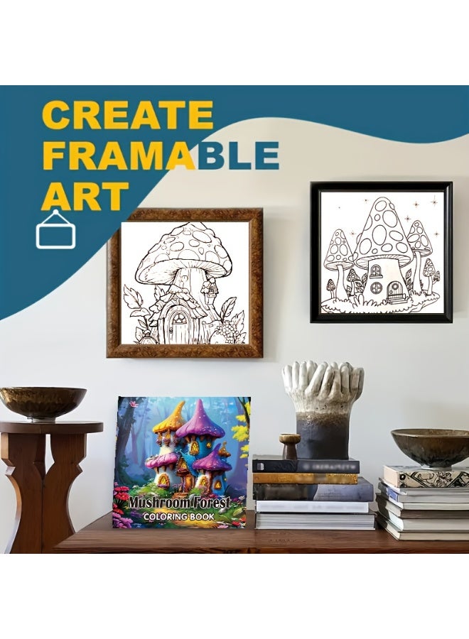 Capstro Detailed Coloring Book Collection – 24 Unique Designs for Creative Coloring & Relaxing Art Play | Illustrated Coloring Book for Home & Screen-Free Creativity – Mushroom Forest Theme - Image 5